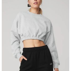 ALO Devotion Crew Neck Pullover light pink